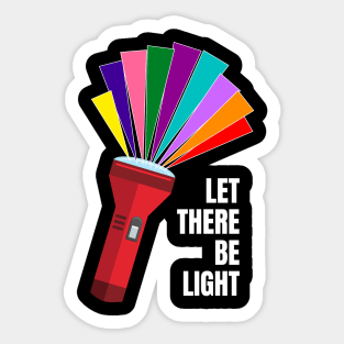 flashlight with rays in Pride colors, for dark background Sticker